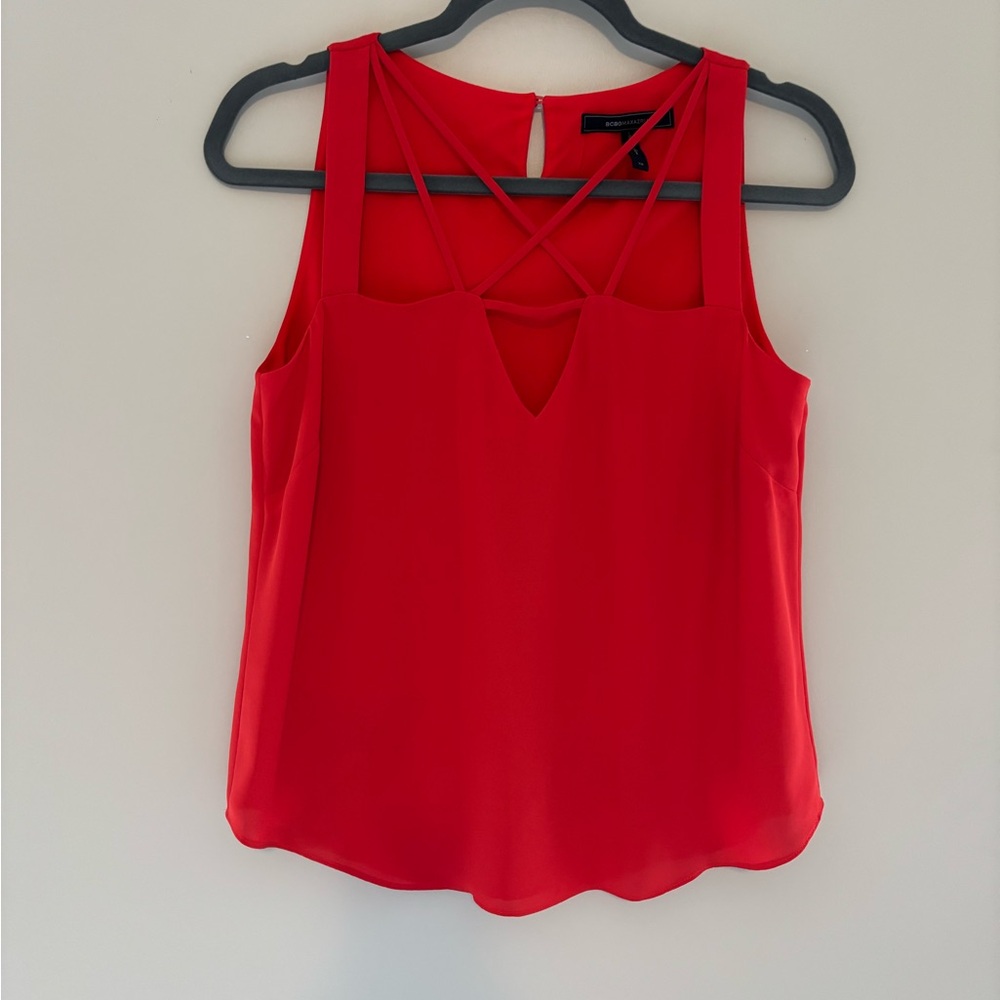 BCBGMaxAzria Orange Strappy Tank Top